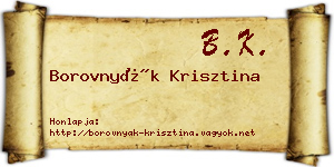 Borovnyák Krisztina névjegykártya